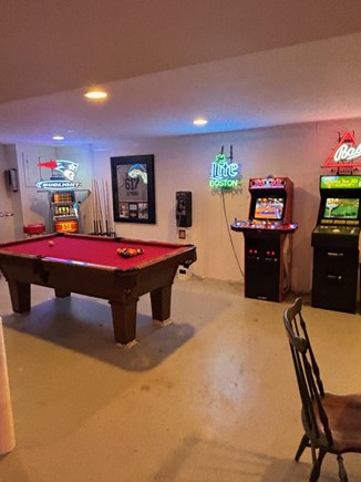 Popponesset/New Seabury  Cape Cod vacation rental - Basement shot of Arcade Golden Tee, NBA Jam, Slot and Pool Table.