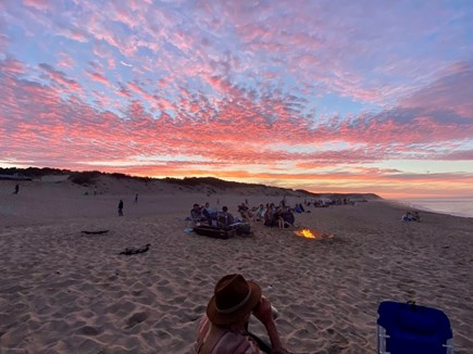 Wellfleet Cape Cod vacation rental - Sunset and beach fires at Newcomb Hollow Beach