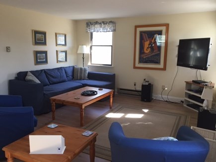 Chatham Cape Cod vacation rental - Family room upstairs with flat screen TV and sectional sofa bed