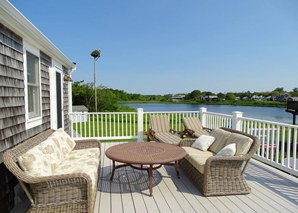 West Dennis Cape Cod vacation rental - Upper deck with plenty of seating facing both pond and ocean 