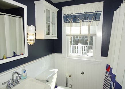 West Dennis Cape Cod vacation rental - Upstairs full bathroom with tub 