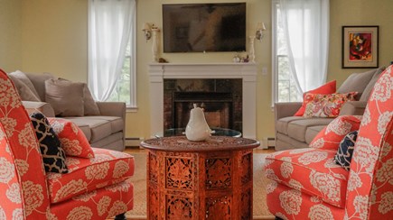 West Harwich Cape Cod vacation rental - Bright living room with lots of windows & plenty of seating!