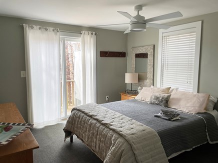 Wellfleet Cape Cod vacation rental - 2nd bedroom with sliding doors to back deck and outdoor shower