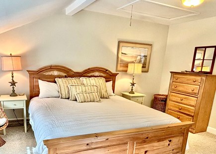 East Falmouth in the historic  Cape Cod vacation rental - King guest room overlooking the pool