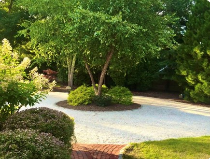 East Falmouth in the historic  Cape Cod vacation rental - Large circular seashell driveway accommodates up to 8 vehicles