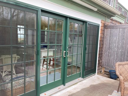 Woods Hole Cape Cod vacation rental - Patio doors.  Lots of light.  Outside shower