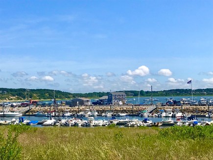 Wellfleet Cape Cod vacation rental - View to Wellfleet Harbor incl boats, pier & harbormaster's office