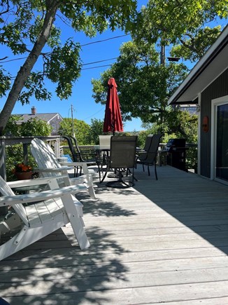 Wellfleet Cape Cod vacation rental - Shaded large deck among the trees
