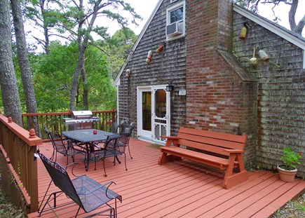 Eastham Cape Cod vacation rental - Large deck of kitchen with grill, dining area; very private