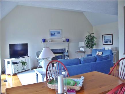 19 Hedge Row ,West Yarmouth (L Cape Cod vacation rental - Comfortable Living room with large screen TV and views of the BAY