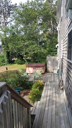 Chatham Cape Cod vacation rental - Backyard deck, outdoor shower and hot tub