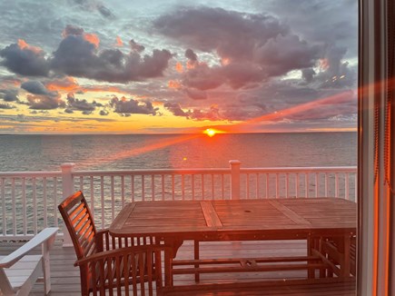 North Eastham Cape Cod vacation rental - Sunset over deck