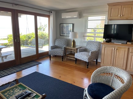 North Eastham Cape Cod vacation rental - Downstairs Living Area, Sliders to large deck overlooking Bay