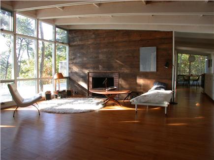 Wellfleet Cape Cod vacation rental - Open living room, fireplace