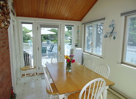 Falmouth Cape Cod vacation rental - Dining area with slider to deck