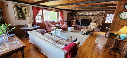 East Orleans Cape Cod vacation rental - Spacious family room 25×15 with fireplace