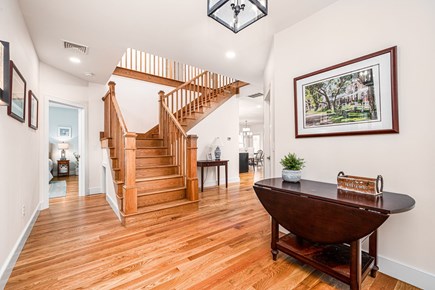 West Dennis Cape Cod vacation rental - Main entry into the house with foyer and grand staircase