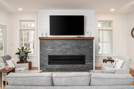 West Dennis Cape Cod vacation rental - 65 inch TV and gas fireplace