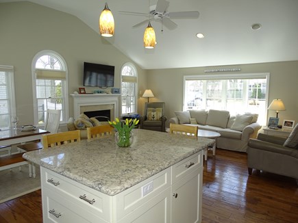 Popponesset Beach Cape Cod vacation rental - View of living room from new kitchen