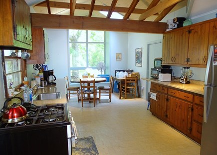 Wellfleet Cape Cod vacation rental - Large vaulted kitchen area with dining space