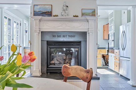 Truro Cape Cod vacation rental - Dining room with fireplace. No Day But Today!