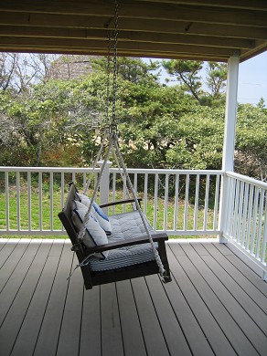 South Wellfleet Cape Cod vacation rental - Charming porch swing on lower deck