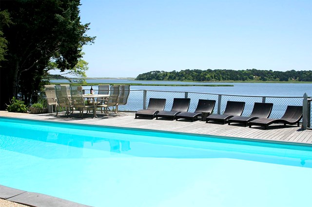 Waterfront luxury estate with heated pool