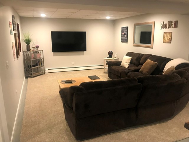 Waterfront home with movie room