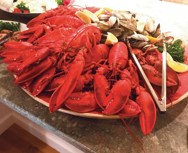 Clambake with lobsters and steamers