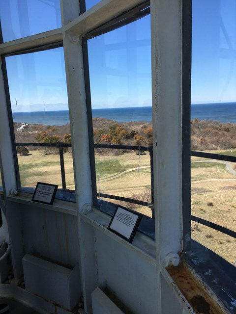 View of Atlantic Ocean from the top of Highland Lighthouse in Truro
