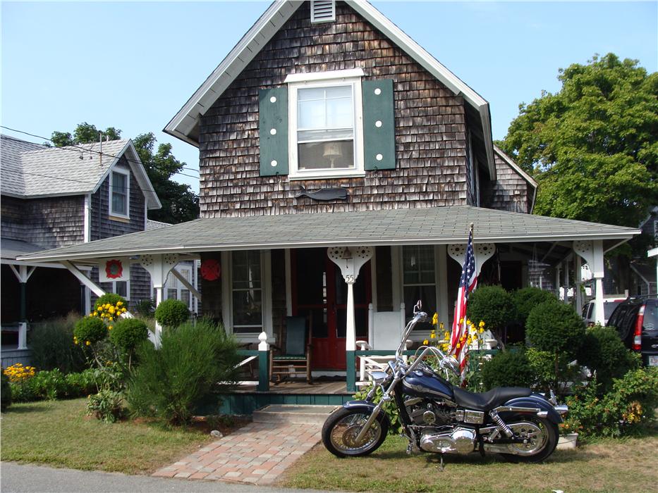 Our weneedavacation.com rental...a charming Gingerbread cottage.  (Motorcycle not included...)