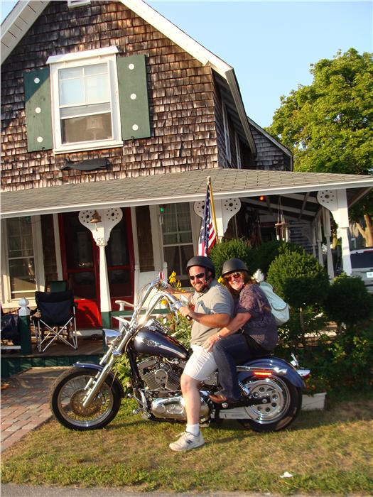 Mother/son motorcycle ride to Edgartown