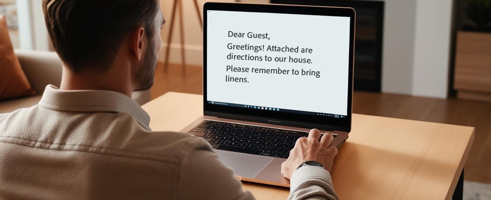 It's veryimportant to email your guests just prior to their arrival with directions to your home, reminders of what to bring, your contact info, etc.