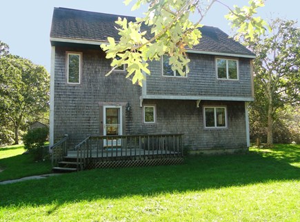 West Tisbury, Stoney Hill Lane Martha's Vineyard vacation rental - House view from driveway, large lot