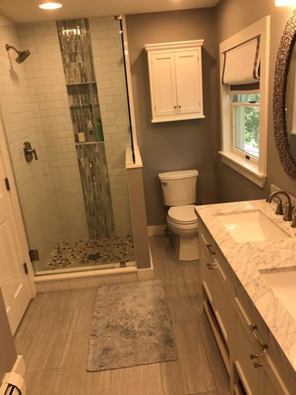 Edgartown Martha's Vineyard vacation rental - Upstairs bath, w/soaking jacuzzi tub (not shown). Heated floors!
