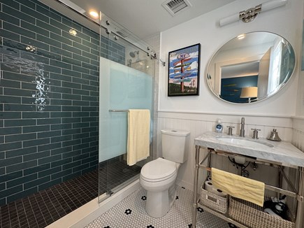 Edgartown Martha's Vineyard vacation rental - 2026 Renovated master/ensuite bath.  Note, wide angle shot.