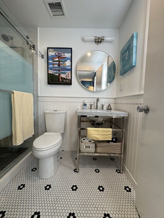 Edgartown Martha's Vineyard vacation rental - Renovated ensuite bath vanity, shower, mirror, etc.