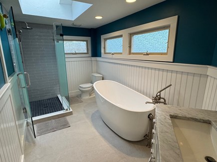 Oak Bluffs Martha's Vineyard vacation rental - Upstairs bath with both tub and shower stall with frosted glass.