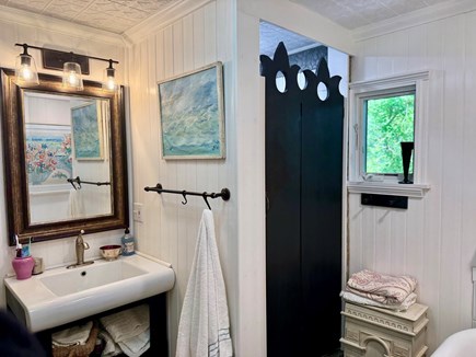 Edgartown Martha's Vineyard vacation rental - Bathroom with stone stall shower and large slipper bathtubs