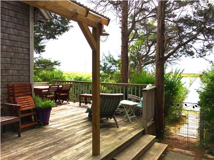 Oak Bluffs Martha's Vineyard vacation rental - Private porch w/ views of pond & ocean + a fully fenced-in yard.