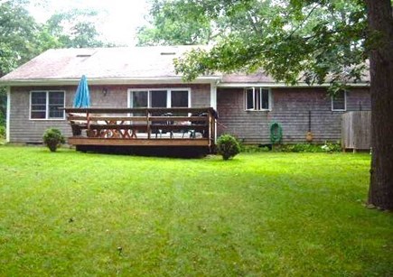 West Tisbury, Longview Community Martha's Vineyard vacation rental - Back Deck with large yard!