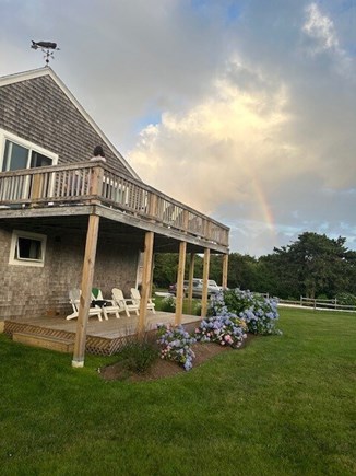 Katama-Edgartown, Katama - Edgartown Martha's Vineyard vacation rental - Front decks with rainbow