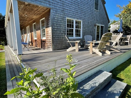 Oak Bluffs Martha's Vineyard vacation rental - Deck: 4 rockers, 4 Adirondack chairs, and dining table (seats 6)