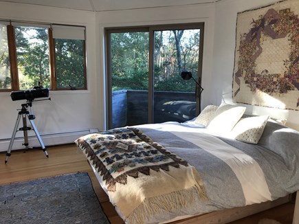 West Tisbury Martha's Vineyard vacation rental - Octagonal primary bedroom with skylight, treetop views & balcony