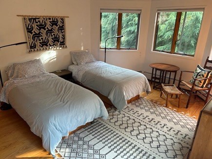 West Tisbury Martha's Vineyard vacation rental - Guest bdrm #2 with shared balcony. Beds can be converted to King.