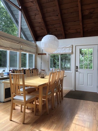 Oak Bluffs Martha's Vineyard vacation rental - Rustic wood ceilings in the open dining/living area
