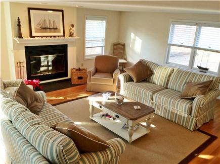 Edgartown Martha's Vineyard vacation rental - Sunny open living room with fireplace
