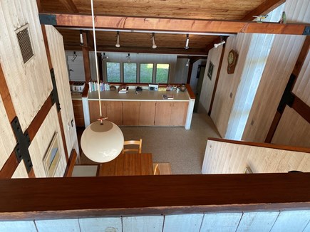 Chilmark Martha's Vineyard vacation rental - View from 3rd floor to 2nd floor dining area & 1st floor windows