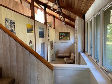 Chilmark Martha's Vineyard vacation rental - Front entry w/steps down to 1st fl seating, up to dining/kitchen