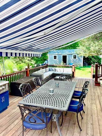 Oak Bluffs, Copeland Historic  Martha's Vineyard vacation rental - Retractable awning covers the entire back deck for added comfort